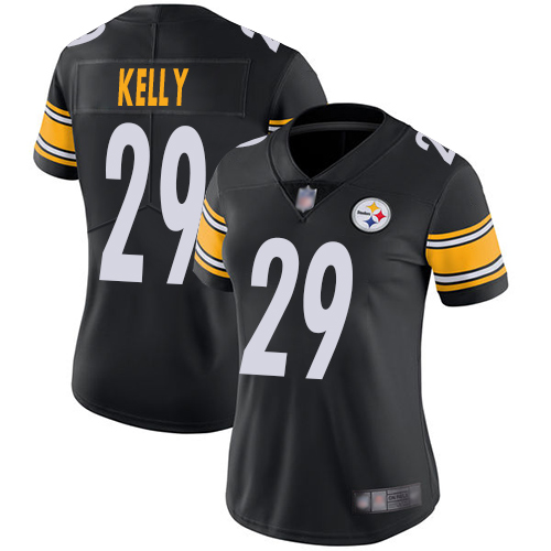 Women Pittsburgh Steelers Football 29 Limited Black Kam Kelly Home Vapor Untouchable Nike NFL Jersey